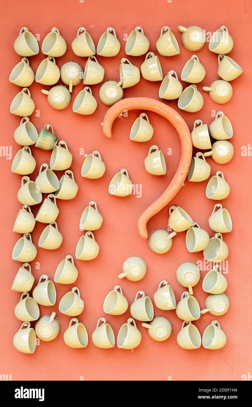 décoration murale tasses à café Banque D'Images