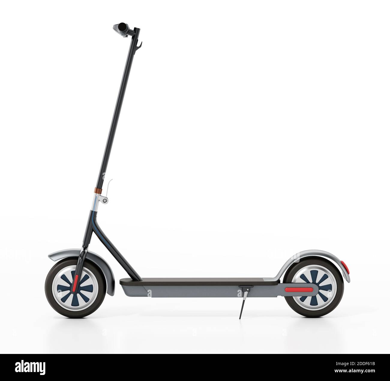 Scooter électrique isolé sur fond blanc. Illustration 3D. Banque D'Images