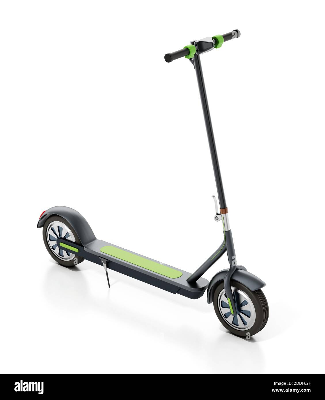 Scooter électrique isolé sur fond blanc. Illustration 3D. Banque D'Images