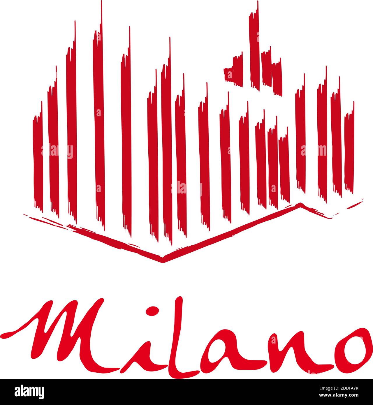 Icône de dessin vectoriel Milan Illustration de Vecteur