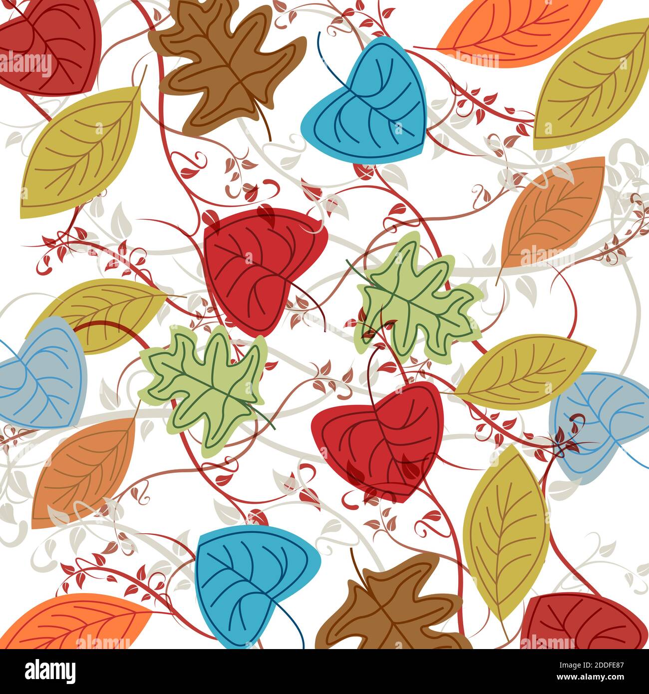 Feuilles mortes vectorielles, arrière-plan d'automne Illustration de Vecteur