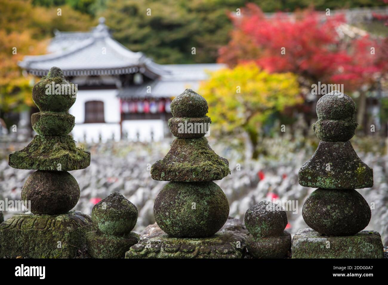 Le Japon, Kyoto, de Arashiyama, Adashino Nenbutsu-Ji Temple Banque D'Images