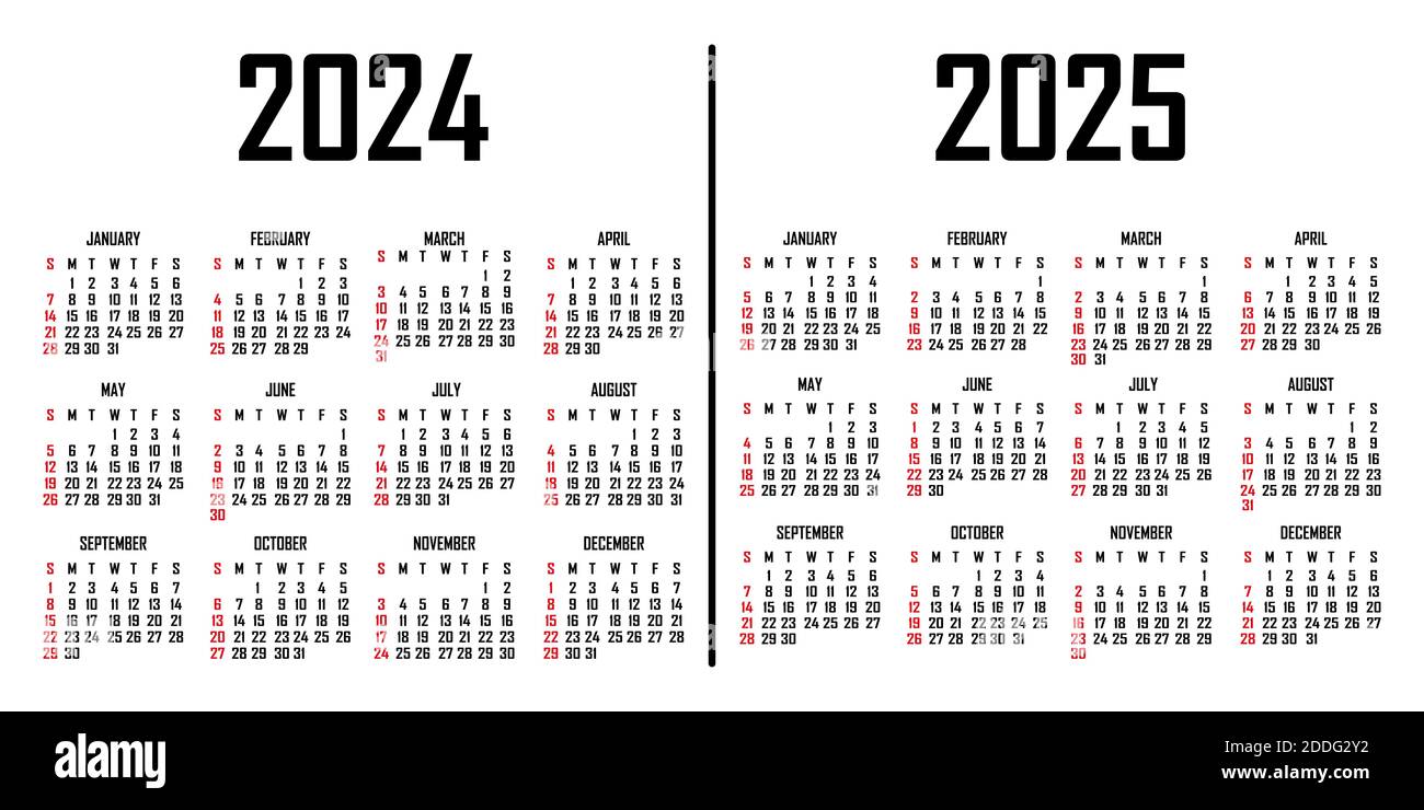 Simple 2024 year calendar week Banque de photographies et d’images à