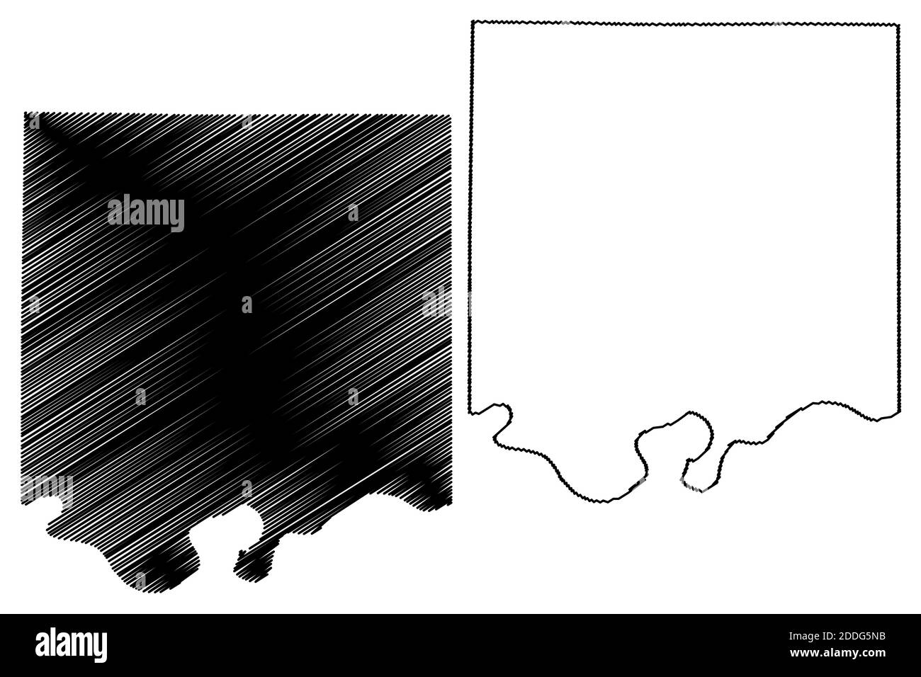 Ray County, Missouri (comté des États-Unis, États-Unis d'Amérique, États-Unis, États-Unis) carte illustration vectorielle, croquis à graviers carte à rayons Illustration de Vecteur