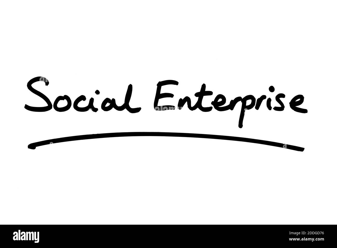 Social Enterprise manuscrit sur fond blanc. Banque D'Images