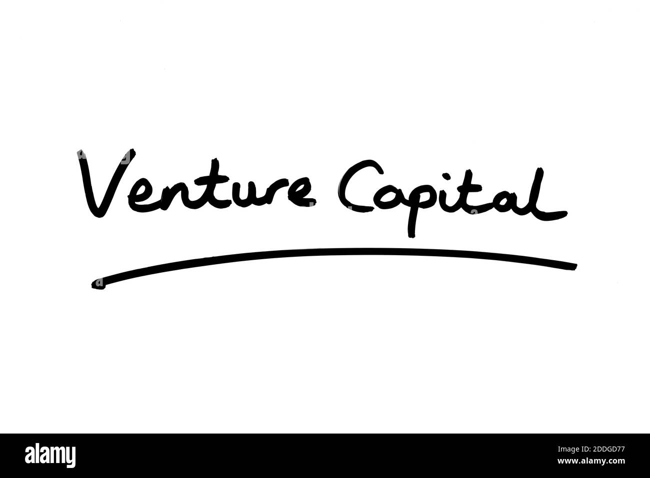 Venture Capital manuscrit sur fond blanc. Banque D'Images