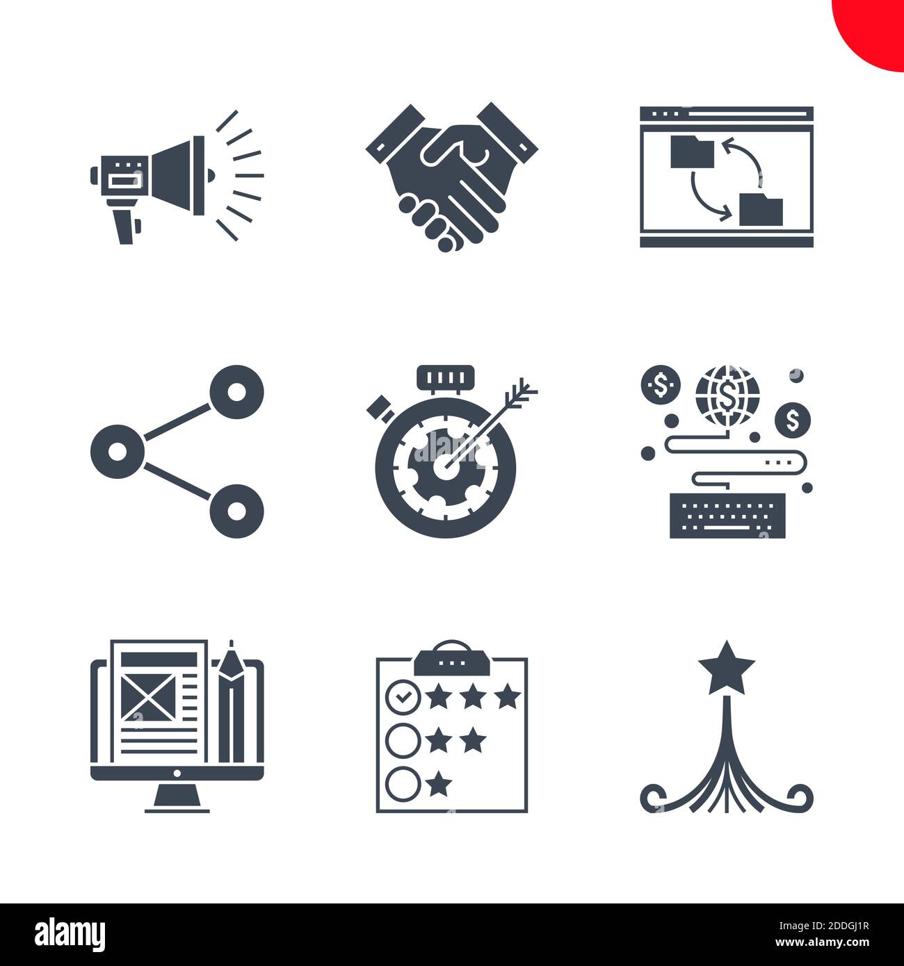 Jeu d'icônes SEO et d'opimisation Web Illustration de Vecteur