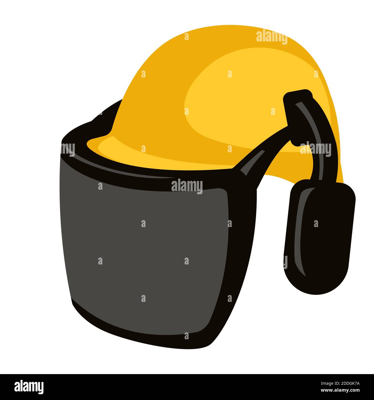 Casque de coupe de bois, illustration vectorielle, style plat Banque D'Images