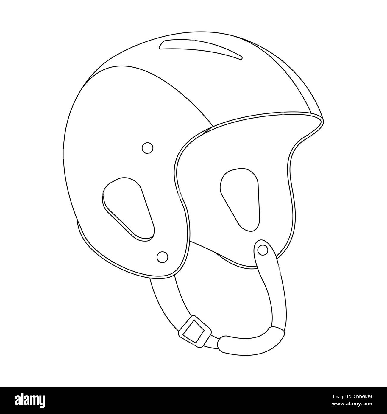 casque d'accident, illustration vectorielle, dessin de doublure , vue de profil Banque D'Images