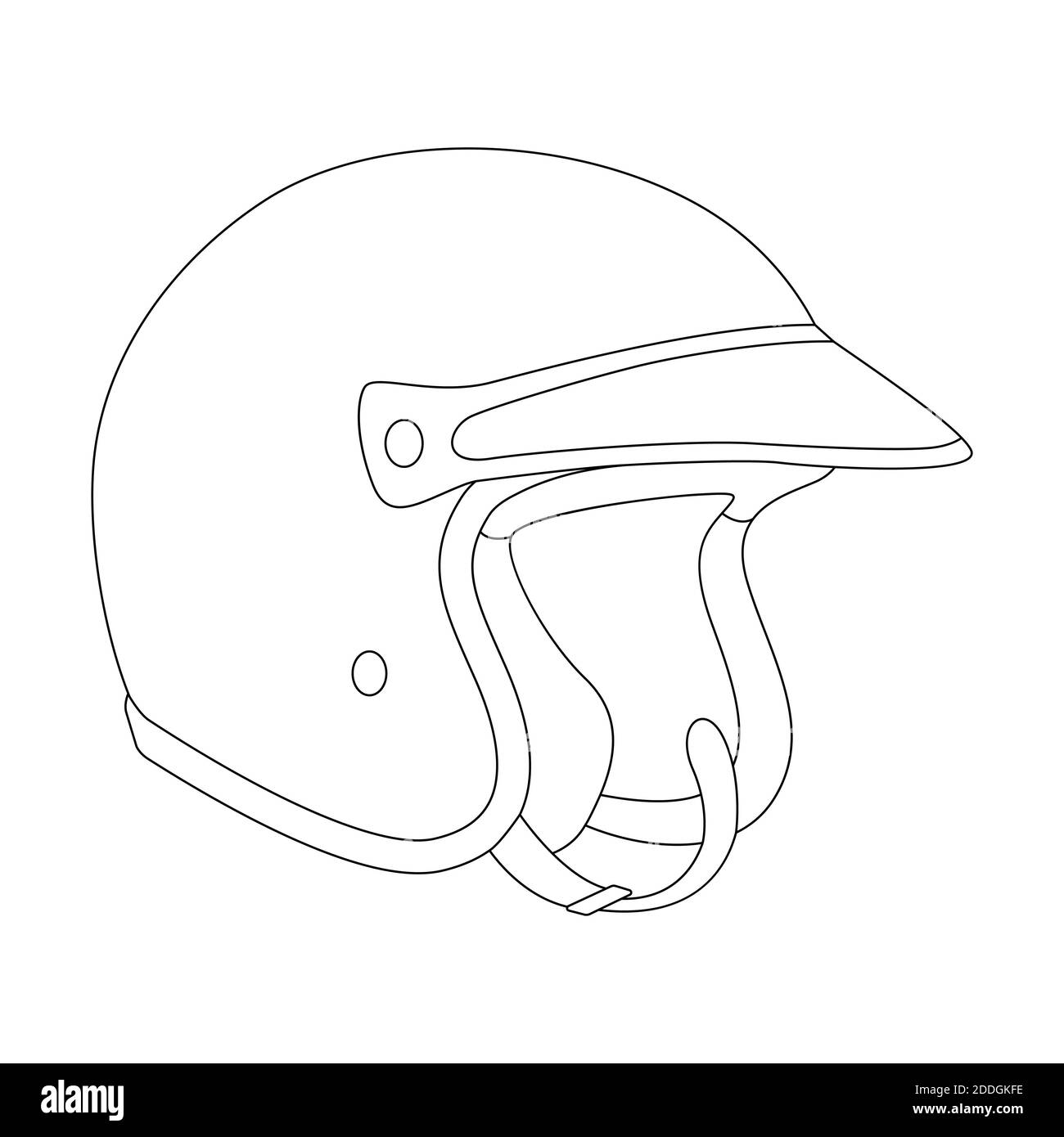 casque de moto, illustration vectorielle, dessin de doublure , vue de  profil Photo Stock - Alamy