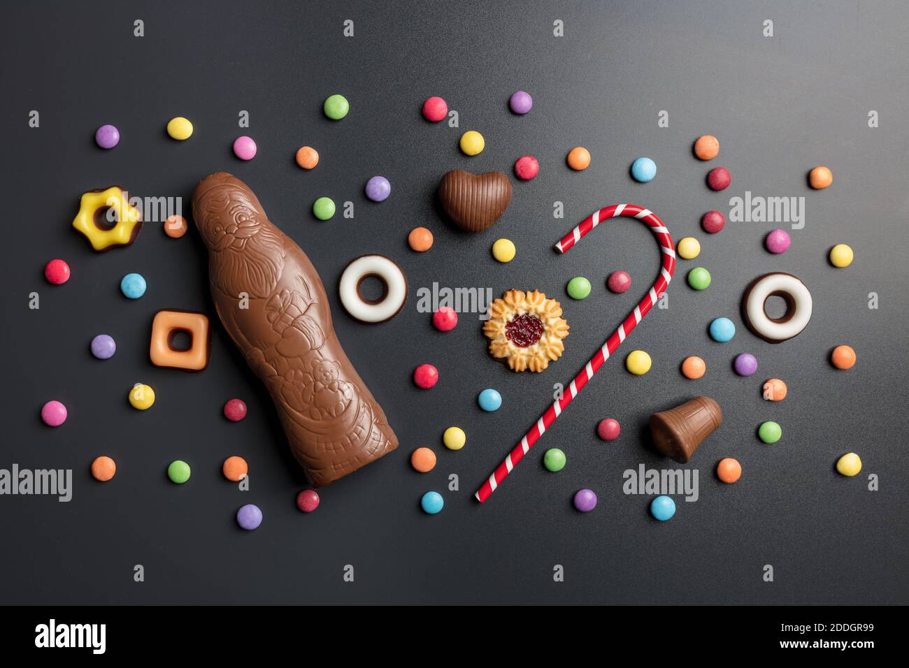 Délicieux chocolat et bonbons de Noël pour les fêtes Banque D'Images