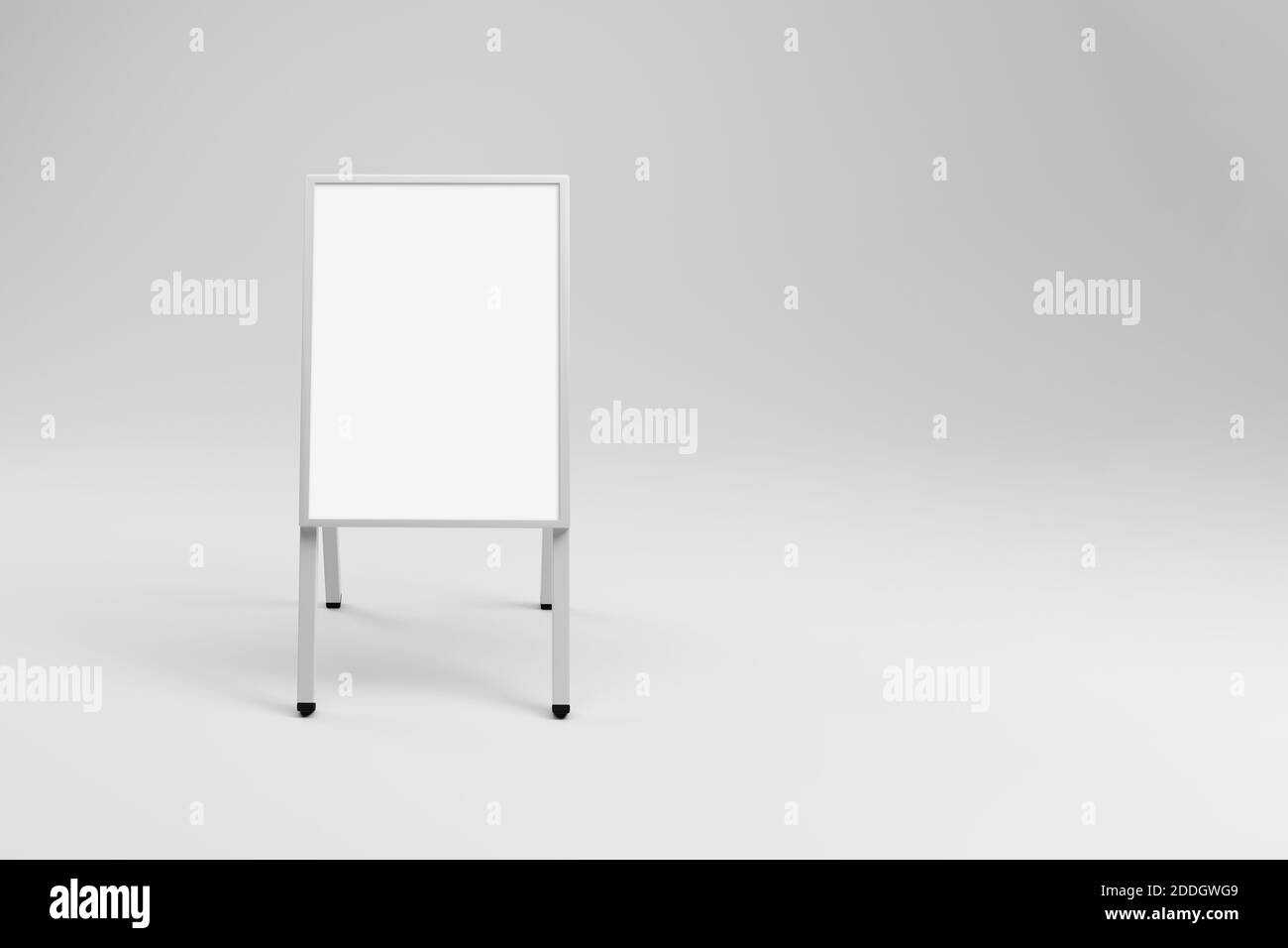 Publicité blanche SUR un stand Banque D'Images
