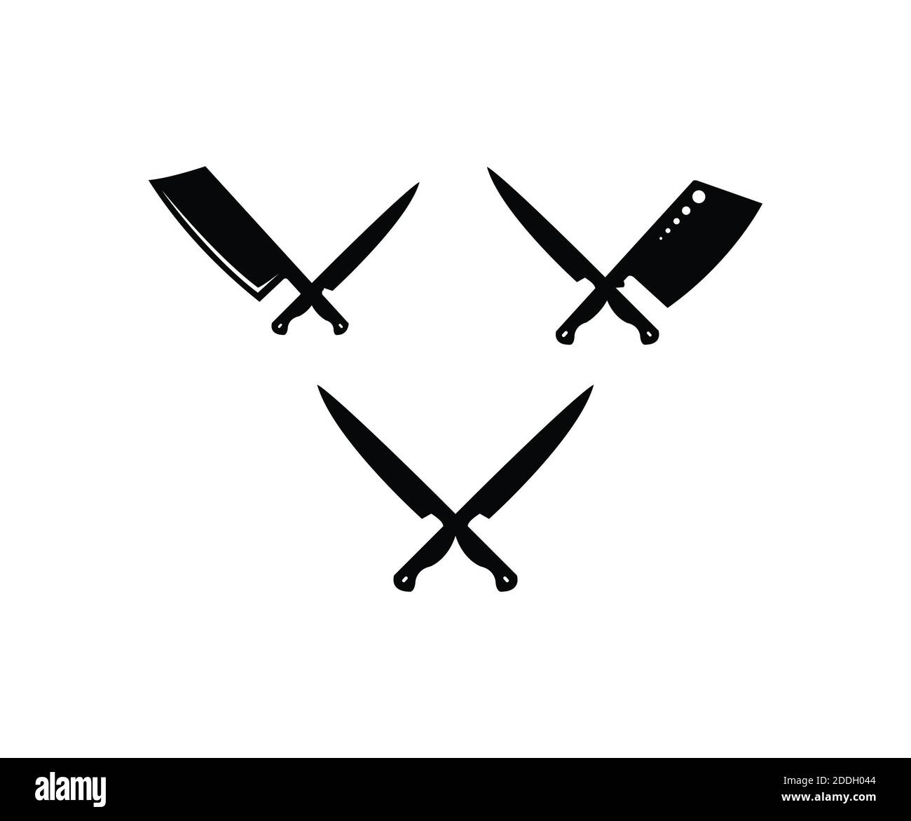 Un couteau de boucherie rétro vintage croisé pour la viande de boucherie Banque D'Images