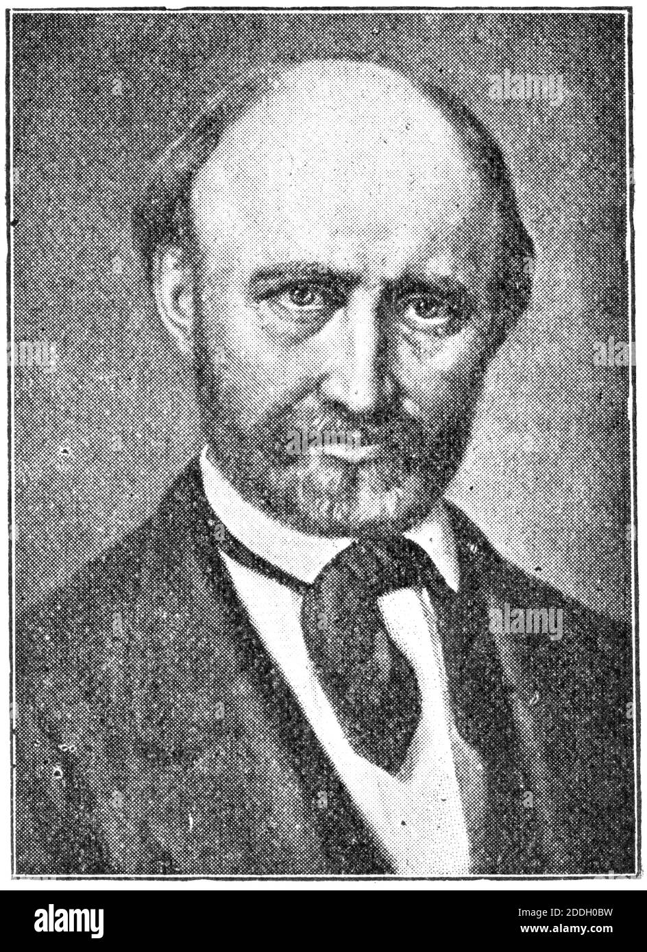 Portrait de Christian Friedrich Hebbel - poète et dramaturge allemand. Illustration du 19e siècle. Arrière-plan blanc. Banque D'Images