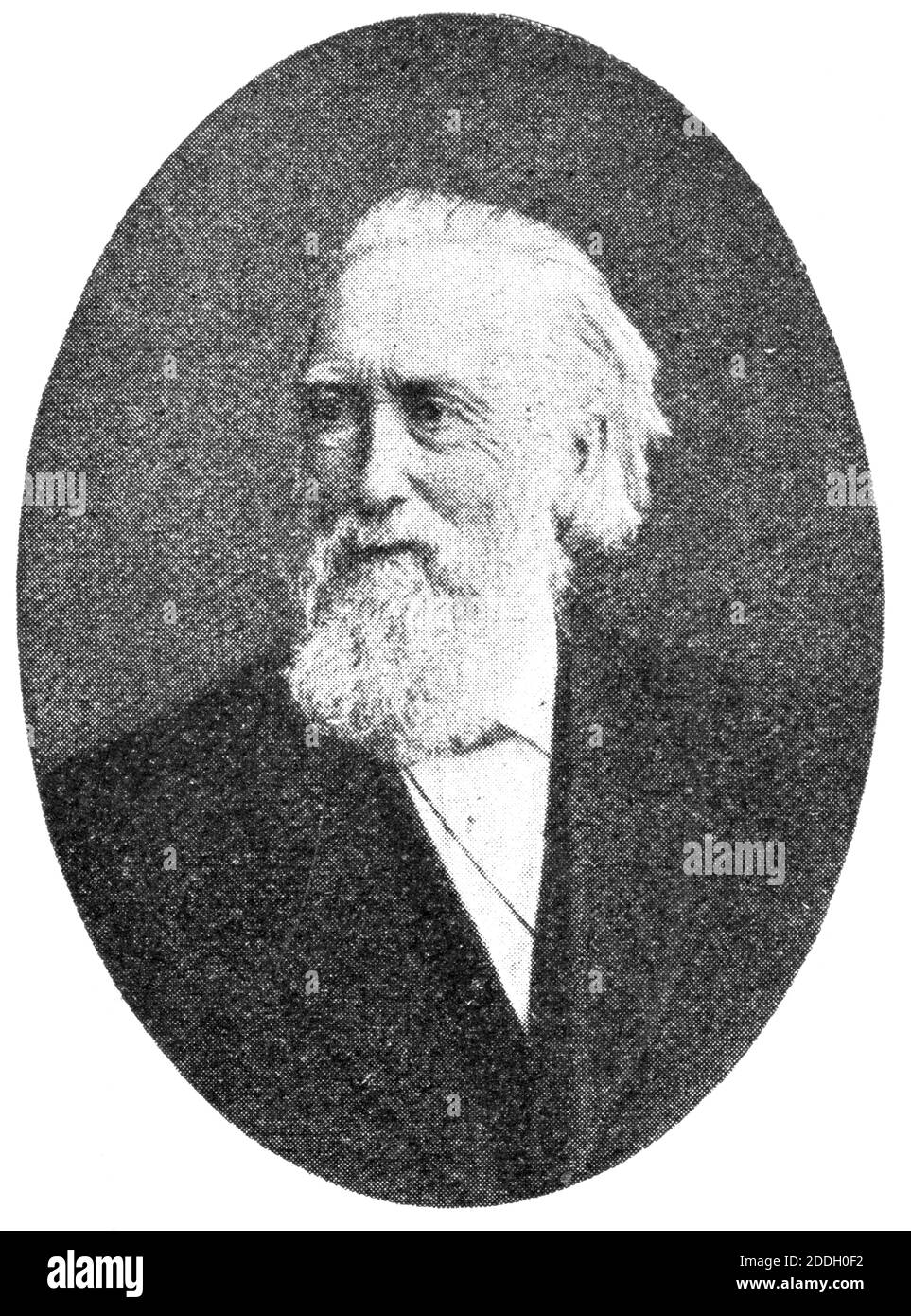 Portrait de Hans Theodor Woldsen Storm - un écrivain allemand. Illustration du 19e siècle. Arrière-plan blanc. Banque D'Images