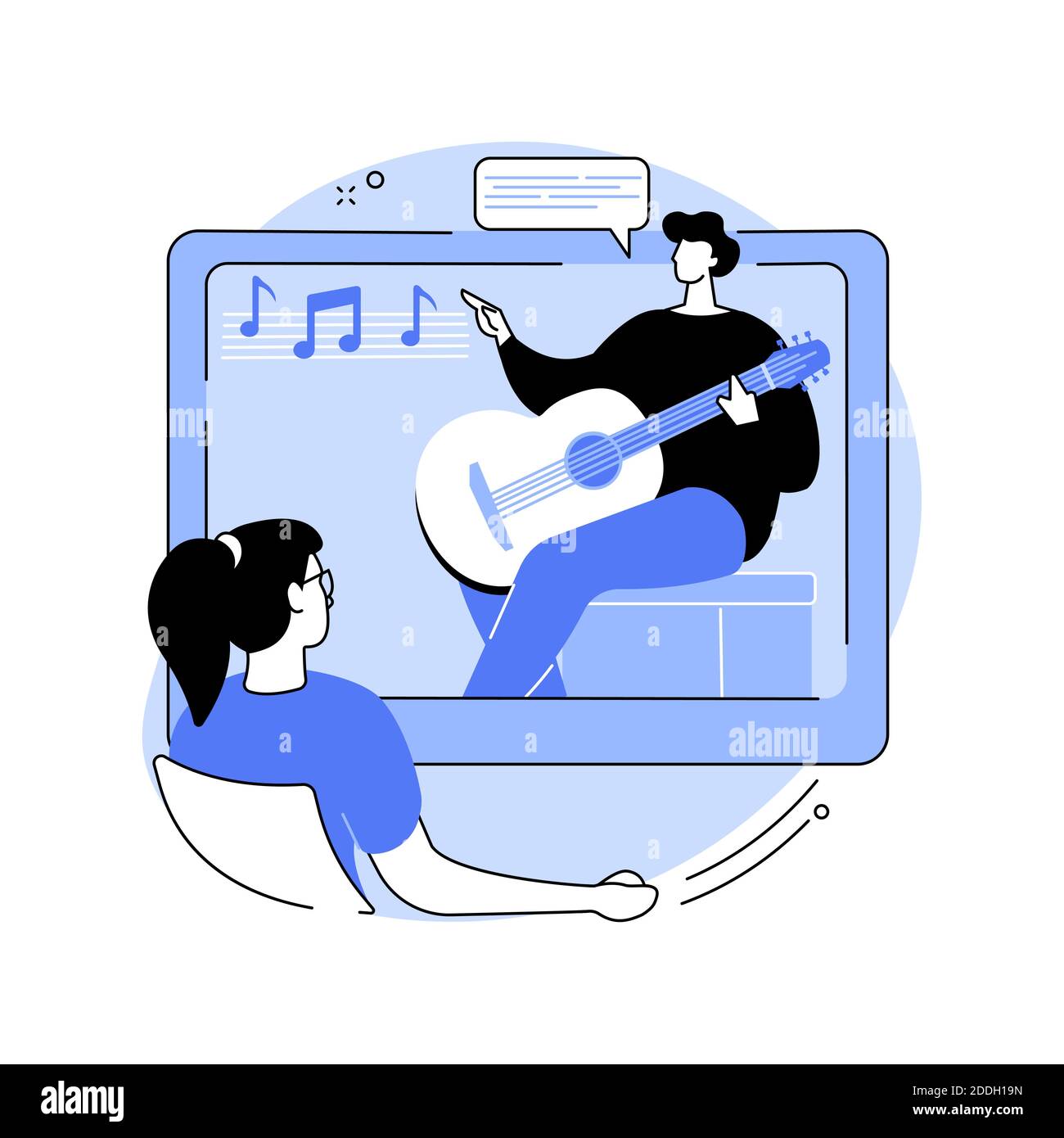 Leçons de musique en ligne résumé concept illustration vectorielle. Illustration de Vecteur