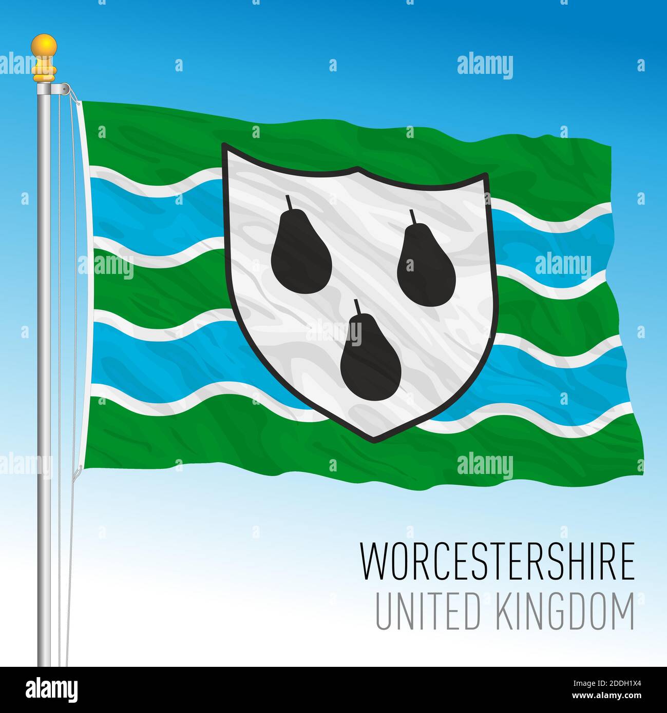 Drapeau du comté de Worcestershire, Royaume-Uni, illustration vectorielle Illustration de Vecteur