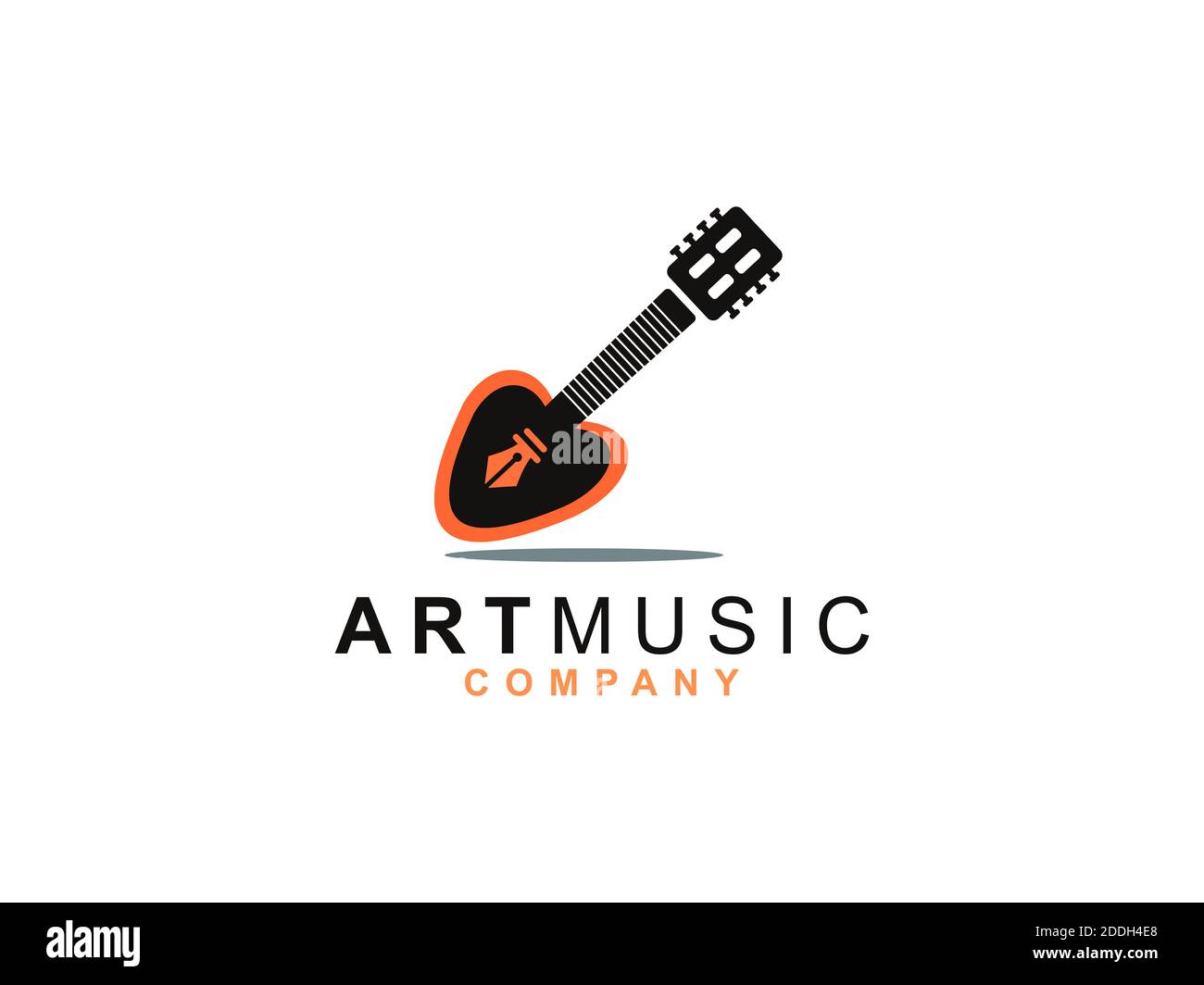 inspiration créative pour le design du stylo et du logo de la guitare Banque D'Images