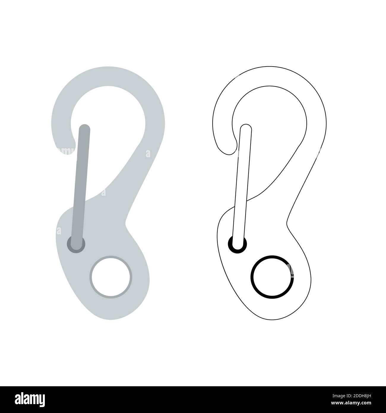 illustration vectorielle de crochet de sécurité, face avant plate Banque D'Images