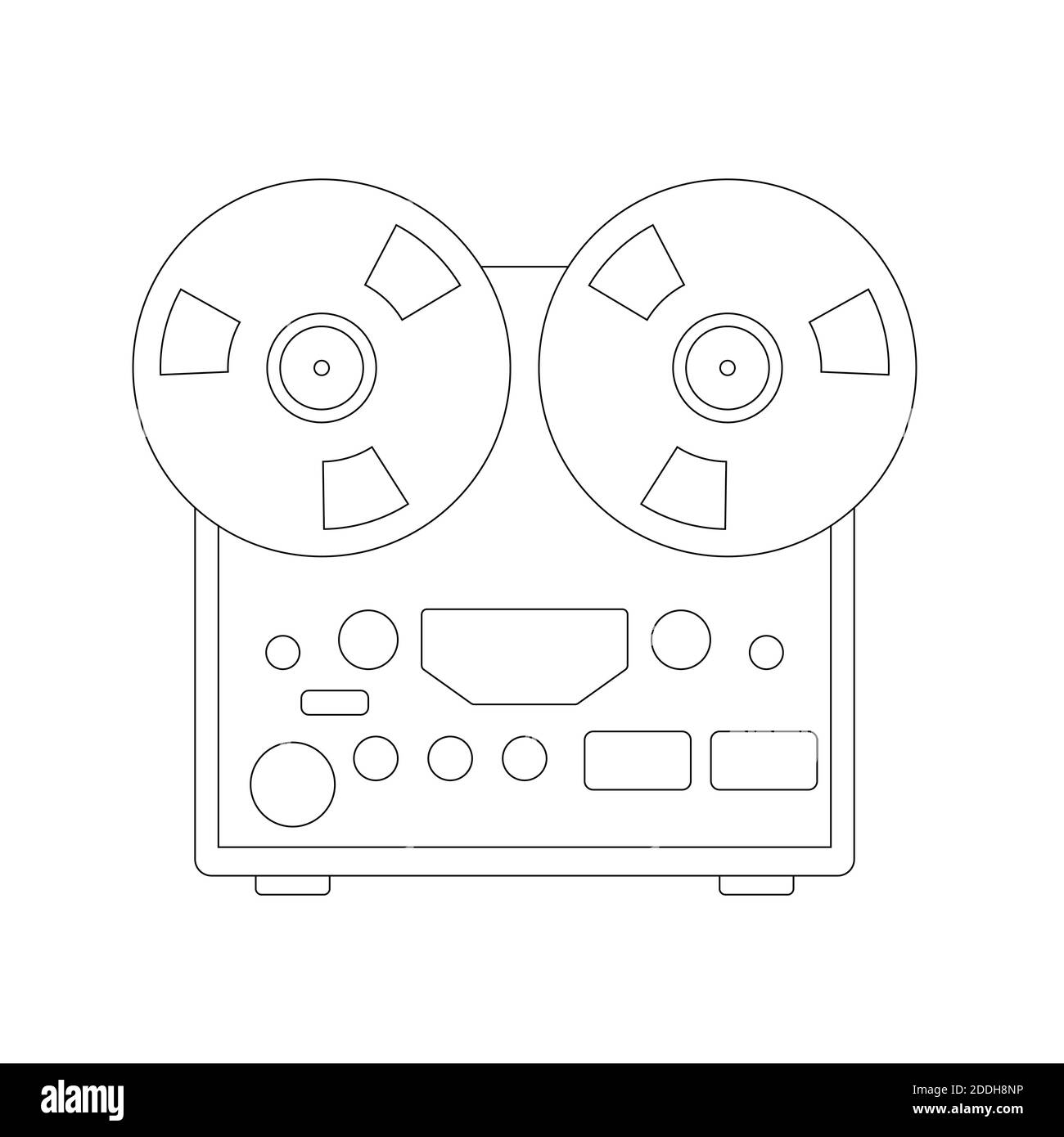 la doublure de l'illustration vectorielle de l'enregistreur de bobine dessine une vue de face Banque D'Images