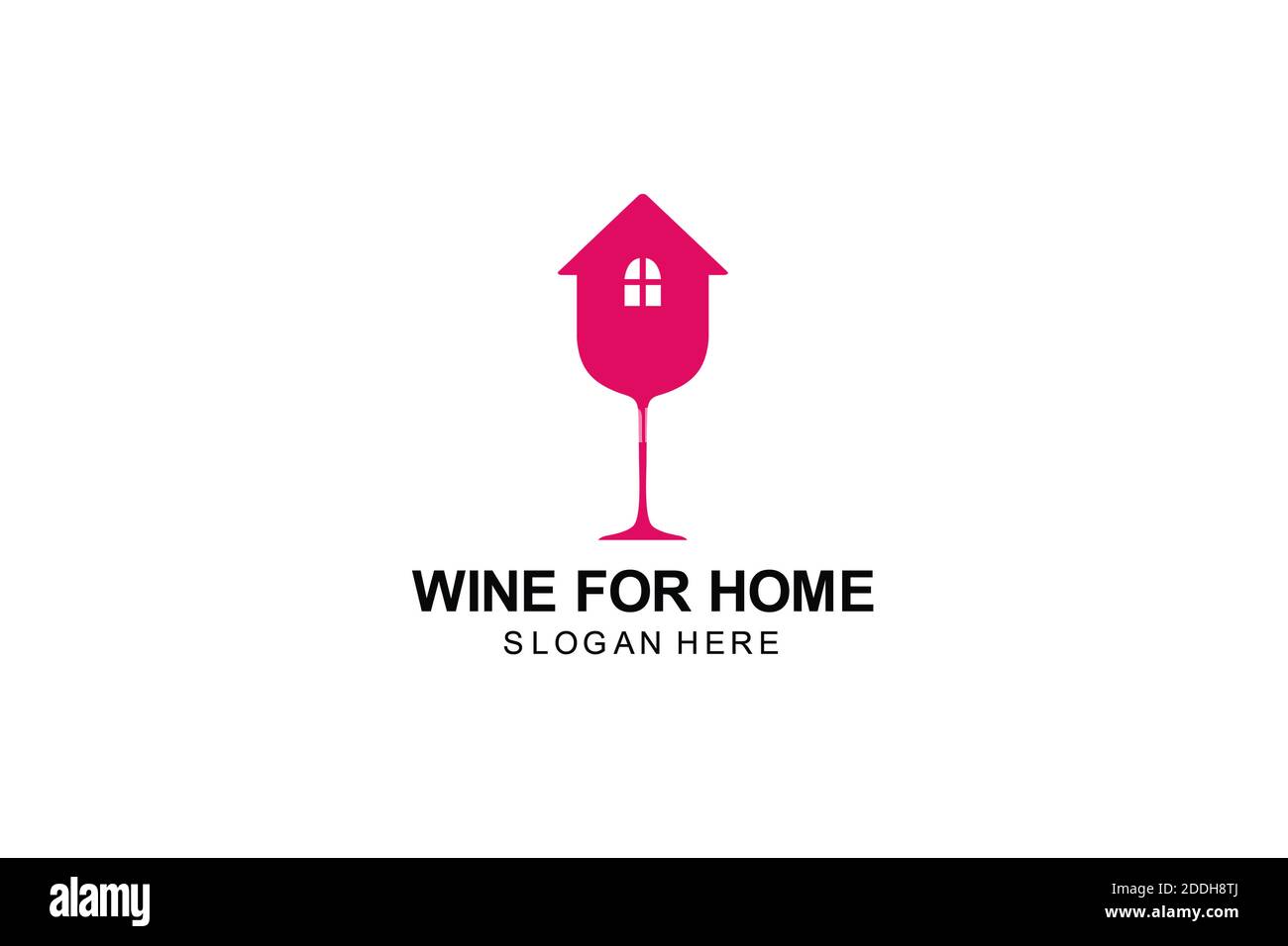 modèle de logo wine for home. illustration de symbole. Banque D'Images