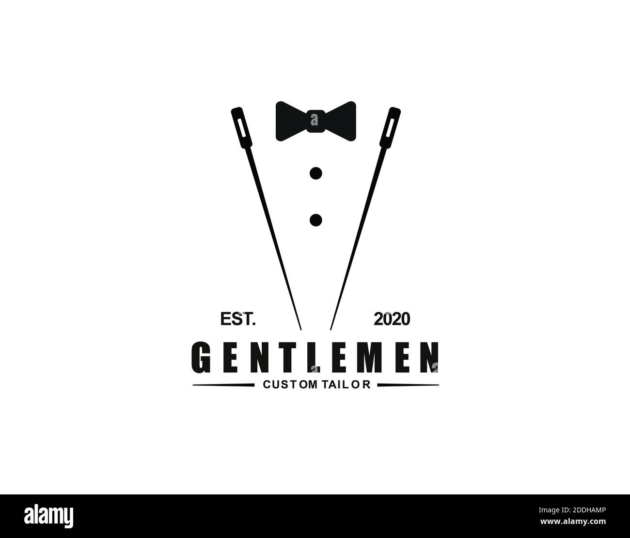 Ruban aiguille cravate logo Tuxedo symbole conception sur mesure  inspiration Photo Stock - Alamy