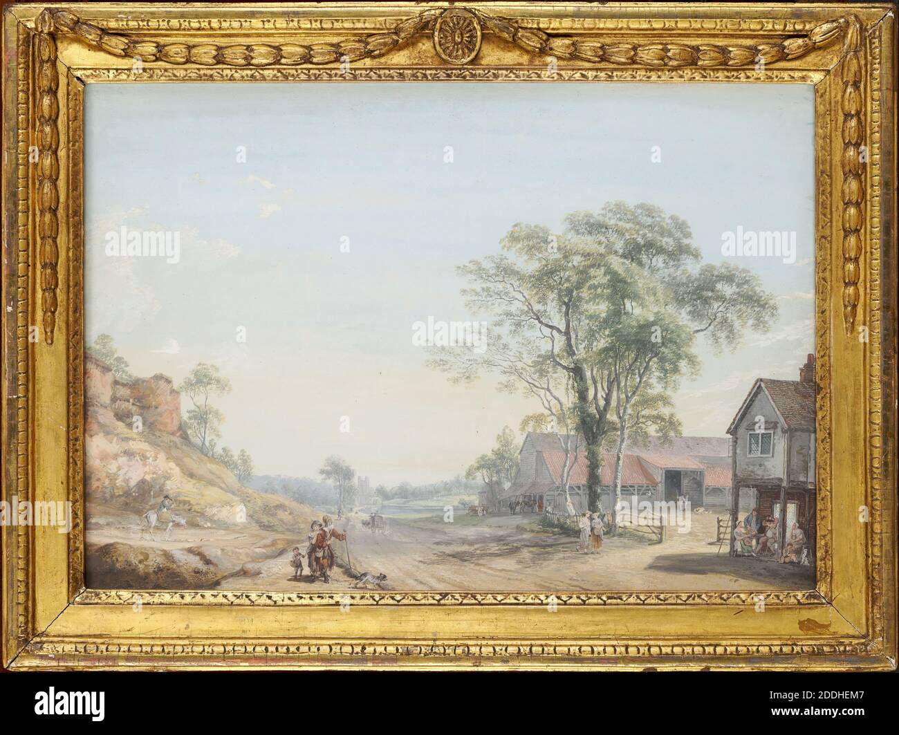 Midi, 1769 Paul Sandby, Paysage, 18ème siècle, Aquarelle, Gouache, cadre, rural, campagne, Agriculture, oeuvres sur papier Banque D'Images