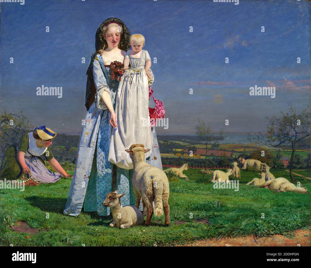 Pretty Baa-Lambs artiste: Ford Madox Brown, pré-Raphaelite, Animal, mouton, bébé Banque D'Images
