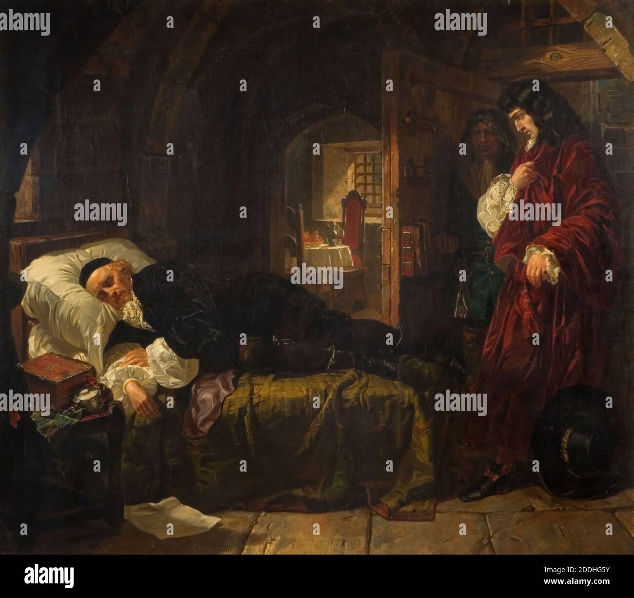 Le dernier sommeil d'Argyle avant son exécution 1685, 1879 par Edward Matthew Ward, peinture à l'huile, peinture d'histoire Banque D'Images