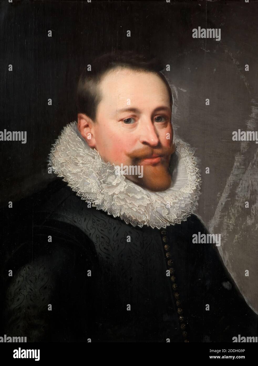 Portrait d'UN homme, 1657 par Jan Anthonisz Van Ravesteyn, peinture à l'huile, Baroque, Portrait, Homme, Collar, Ruff, textiles, dentelle, Bearded Banque D'Images
