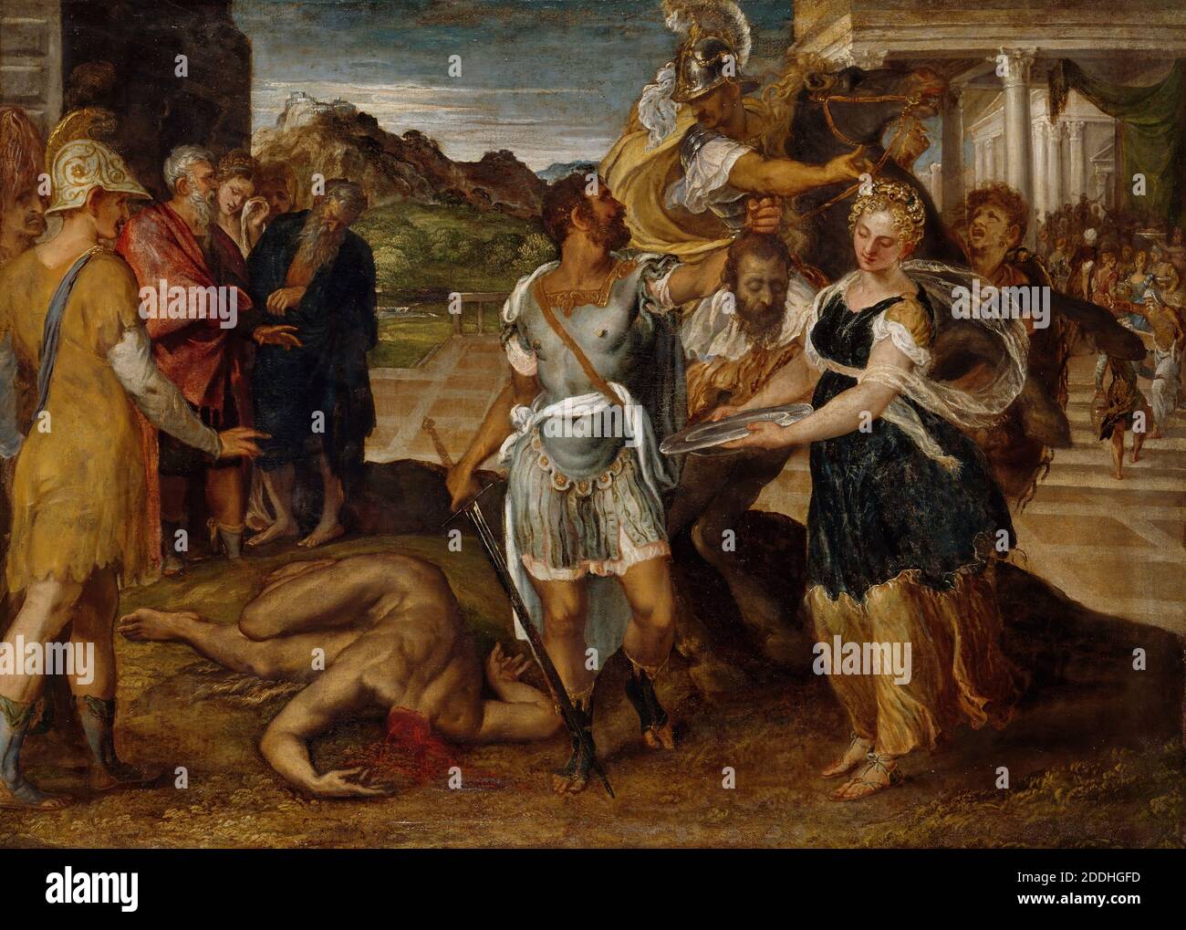 L'exécution de Saint Jean-Baptiste, Lambert Sustris du XVIe siècle, peinture à l'huile, religion, Christian, ancien Maître, religion, Saint Banque D'Images