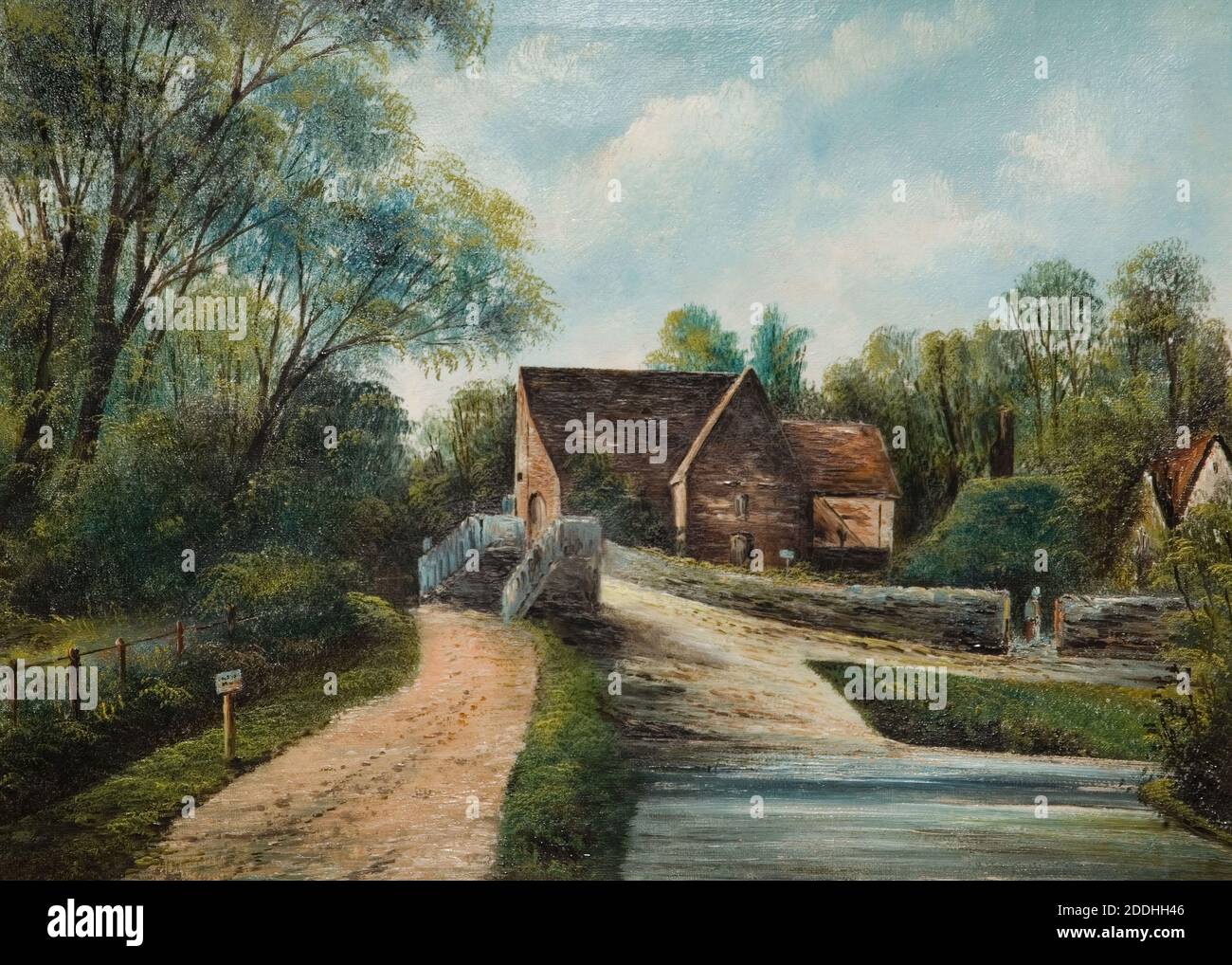 Le trou de la Singles près de Moseley, 1906 par W H Robinson, peinture à l'huile, vues topographiques, topographique, histoire de Birmingham, Angleterre, Midlands Banque D'Images