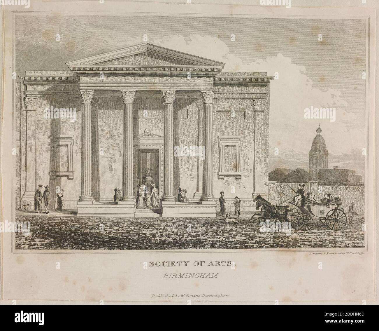 Gravure, Birmingham Society of Arts, New Street, 1830, artiste: Thomas Radclyffe, éditeur: William Emans, vol. I Banque D'Images