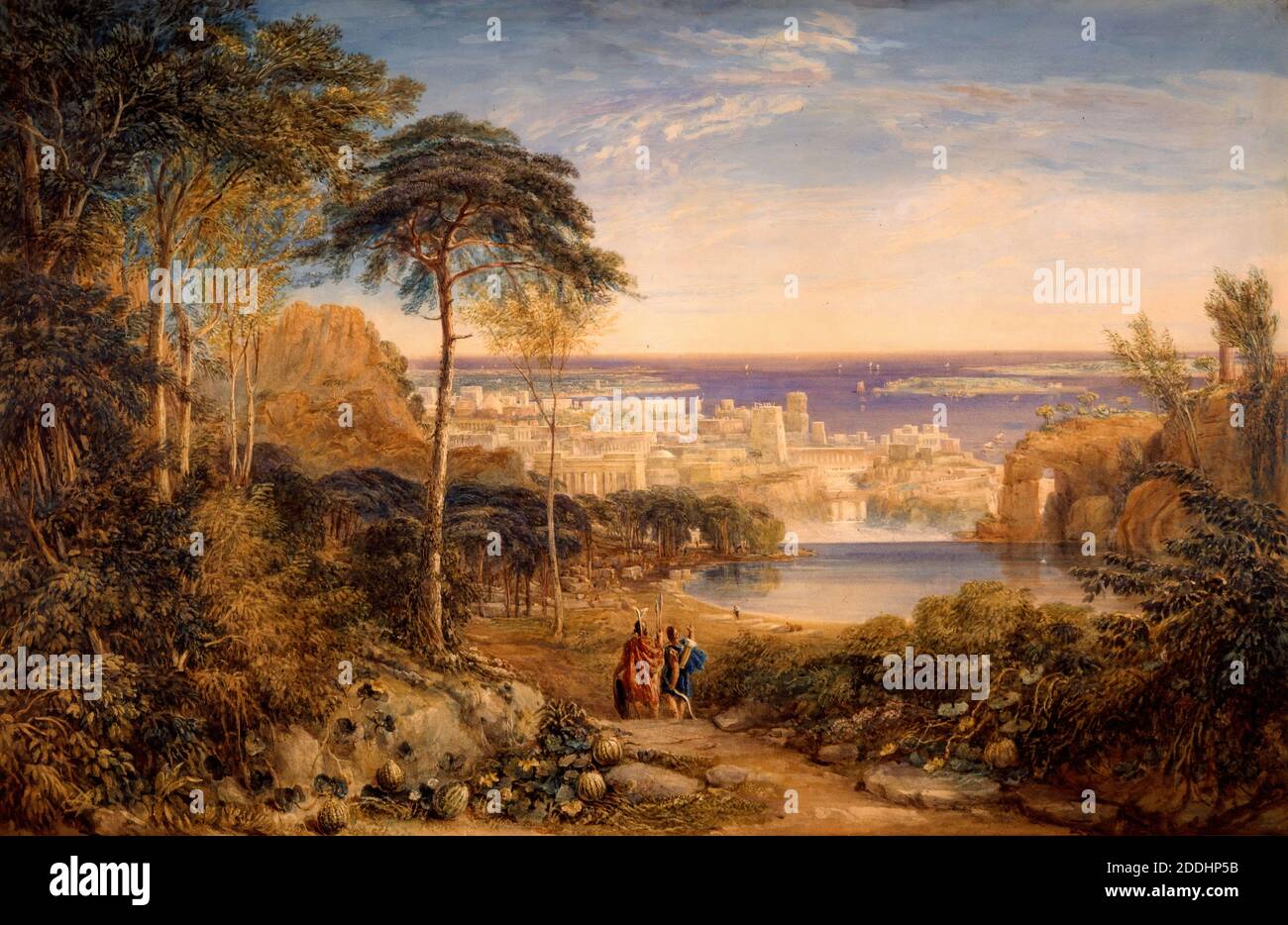 Carthage: Aeneas et Achates, 1825 par David Cox, Paysage, mythologie romaine, Anéeide Banque D'Images