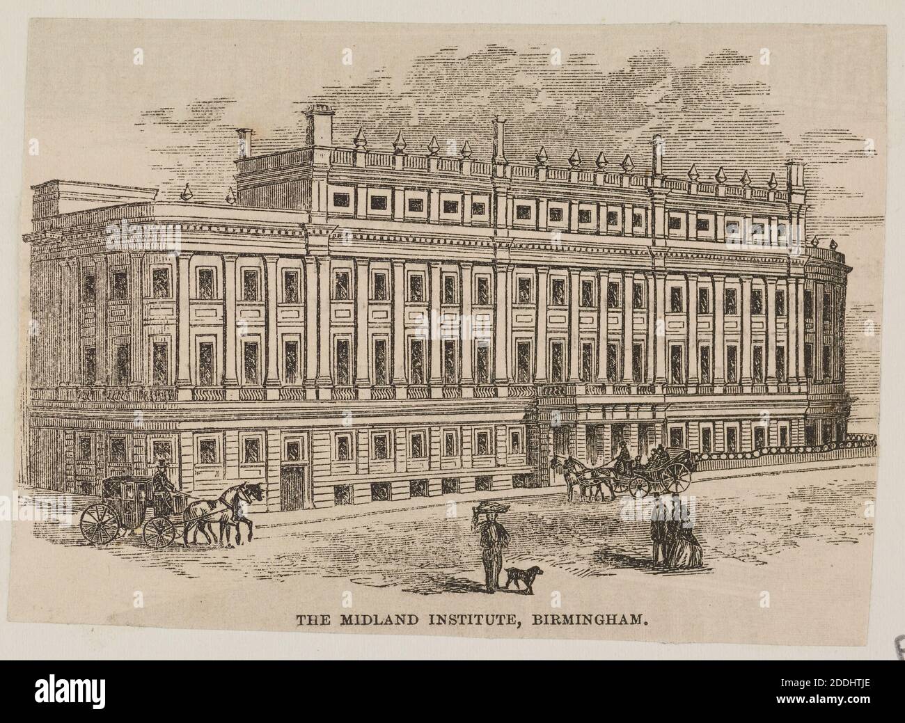 Gravure, Midland Institute, éducation, vues topographiques, Architecture, impression, gravure, histoire de Birmingham Banque D'Images