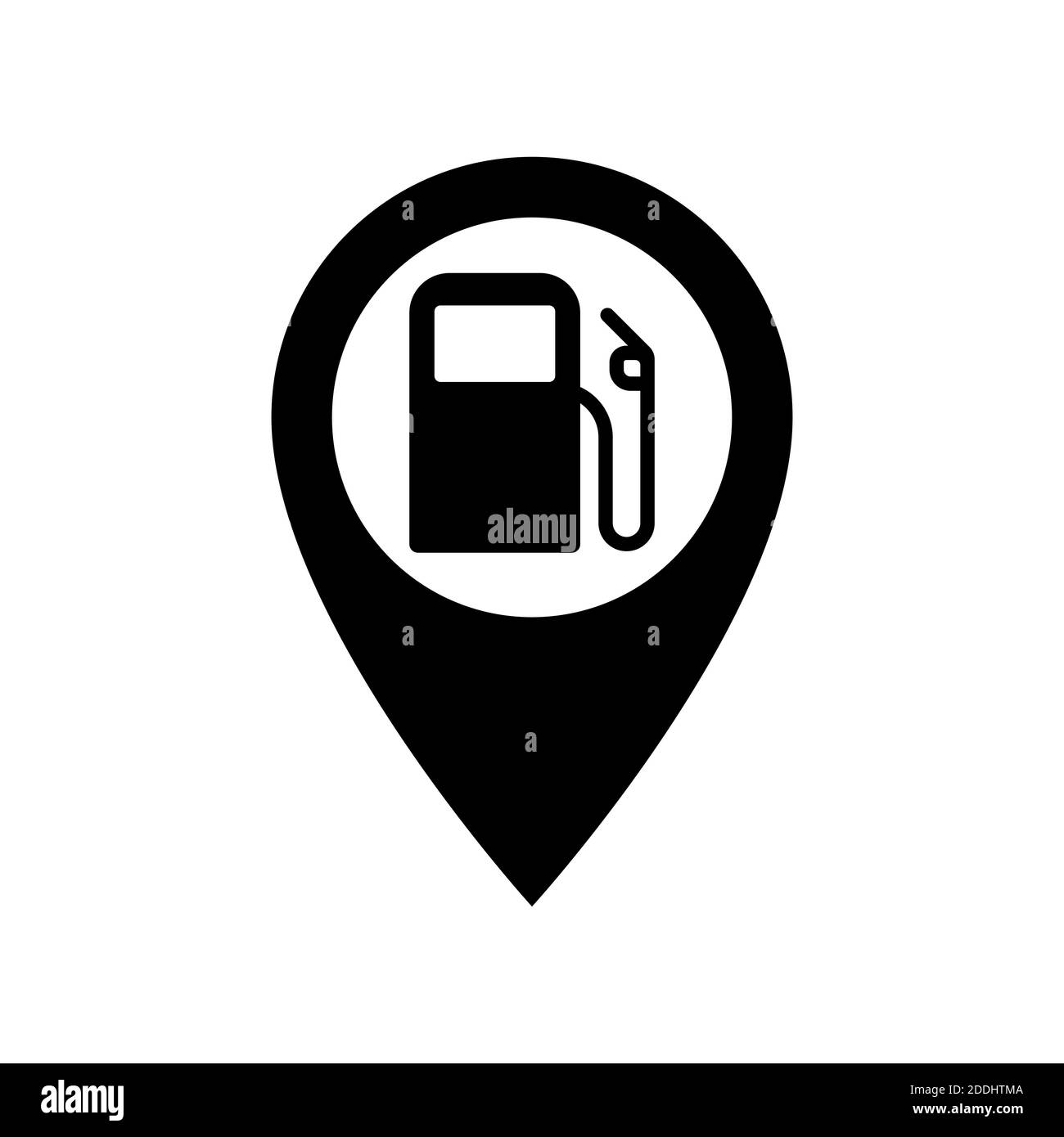 Station-service avec icône de pointeur de carte. Illustration du vecteur du marqueur de position de carburant pour le transport. Illustration de Vecteur