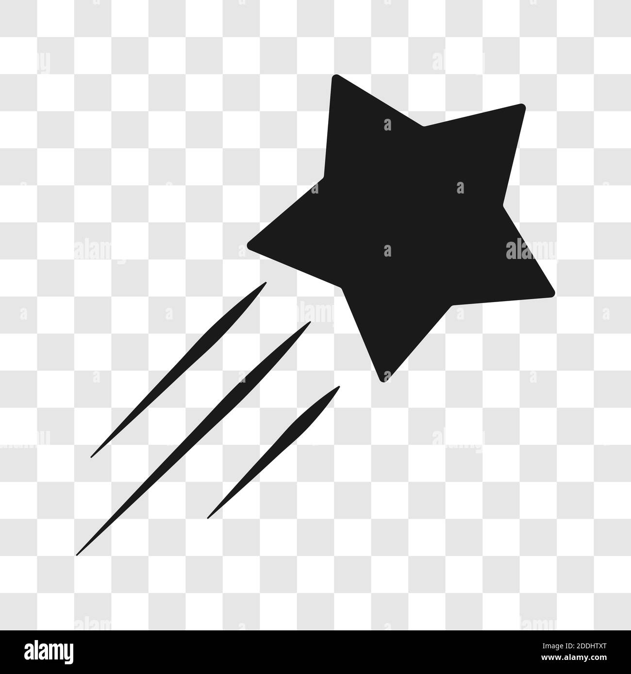 Icône de concept d'étoile de tournage isolée sur fond transparent. Illustration vectorielle de symbole noir. Illustration de Vecteur