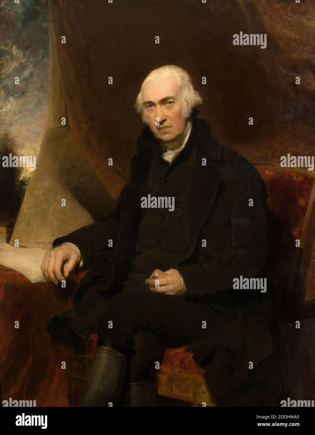 Portrait de James Watt (1736-1819), 1813 Sir Thomas Lawrence, peinture à l'huile, Science et Industrie, Portrait, Homme, assis Banque D'Images