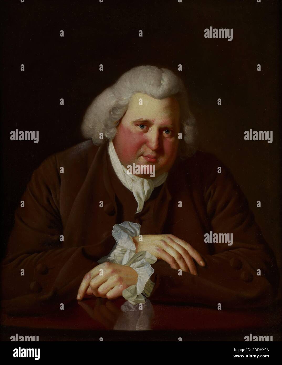 Portrait d'Erasmus Darwin (1731-1802), 1770 Joseph Wright de Derby, 18e siècle, peinture à l'huile, Science et Industrie, Société lunaire, Portrait, Homme Banque D'Images