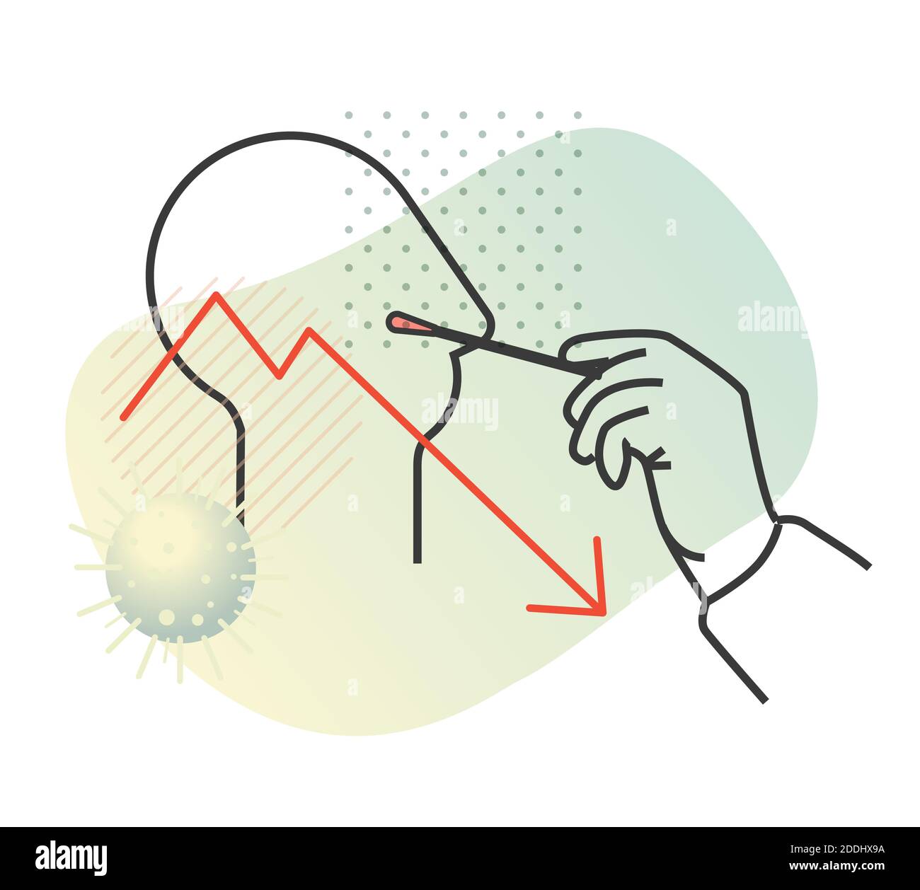 Déclin de Nasal Swab - essai communautaire - icône comme fichier eps 10. Illustration de Vecteur