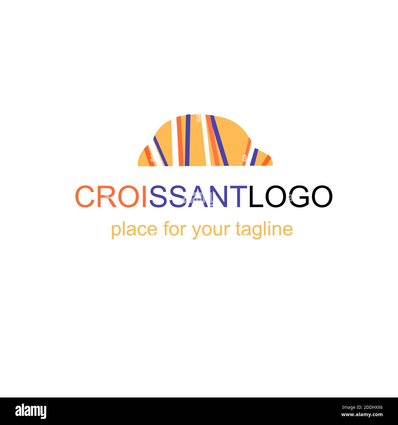 Ensemble de badges, bannières, étiquettes, logos, icônes, objets et éléments pour boulangerie pain, croissant, baguette. Illustration vectorielle. Banque D'Images