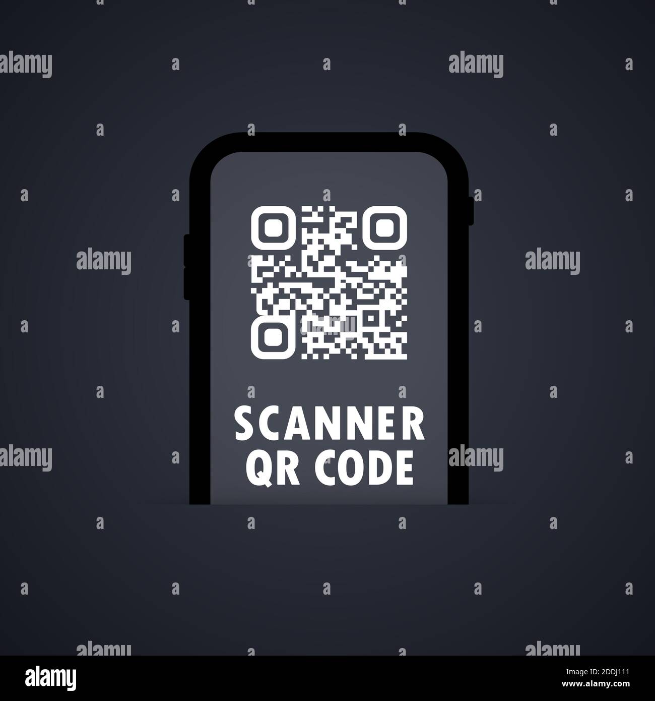 Scanner QR. Le téléphone portable scanne le code QR. Pour le concept de paiement numérique. Vecteur sur arrière-plan isolé. SPE 10 Illustration de Vecteur