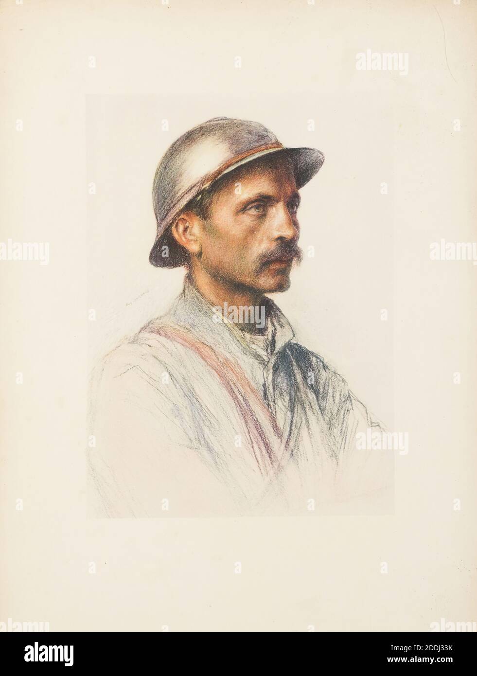 Les alliés: France: Soldat d'infanterie Eugene Burnand (d.1931), dessin, pastel, papier, cadre, Photographie, réplique, soldat, militaire, Forces armées, guerre, travaux sur papier Banque D'Images