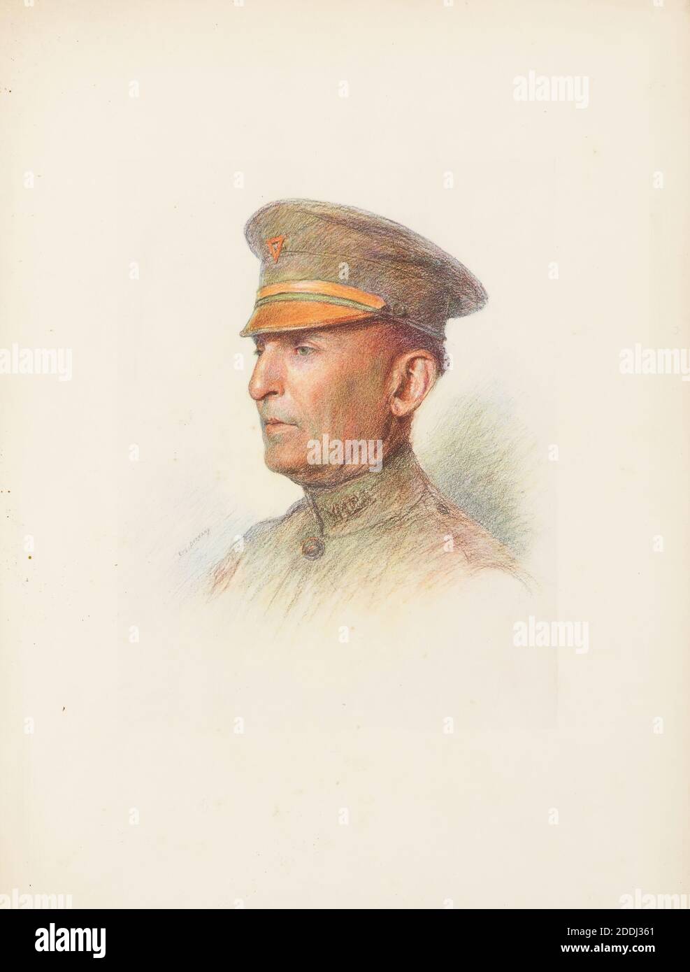 Les alliés: Amérique: Secrétaire de la y M C A; le Rév C H Rose de Southport, Indiana Eugène Burnand (d.1931), dessin, pastel, papier, Portrait, cadre, Photographie, réplique, histoire sociale, Forces armées, guerre, travaux sur papier Banque D'Images