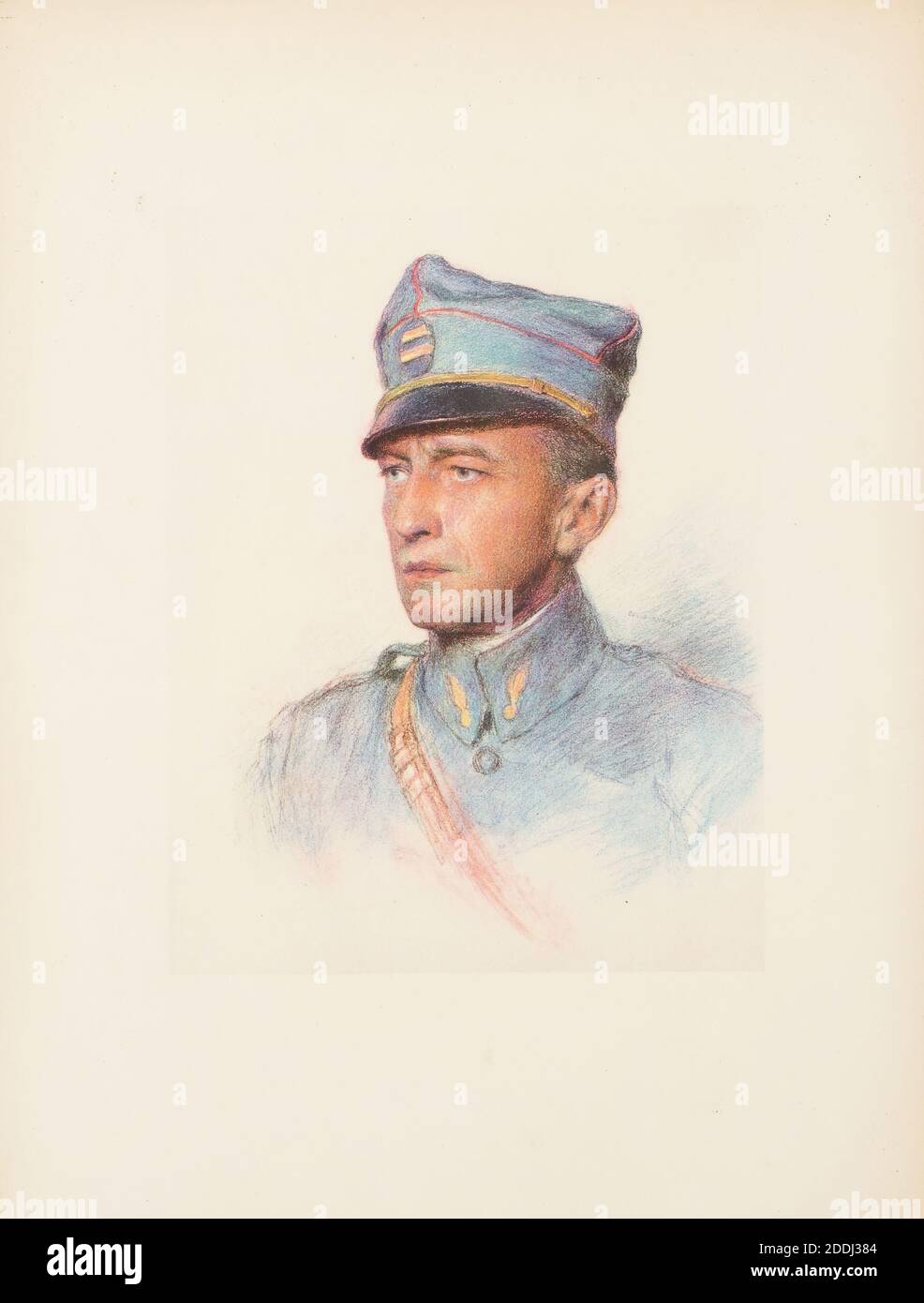 Les alliés: Pologne: Officier de justice militaire, lieutenant Stanislas Stein de Krakow Eugene Burnand (d. 1921) photo-reproduction, dessin, pastel, cadre, soldat, militaire, histoire sociale, Forces armées, guerre, œuvres sur papier Banque D'Images