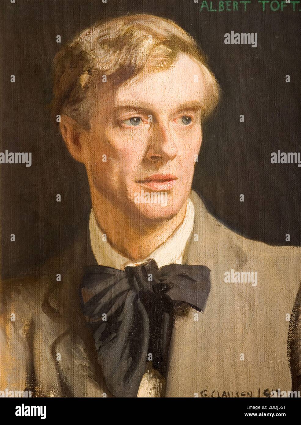 Portrait d'Albert Toft (1862-1949), 1913 par Sir George Clausen (d. 1944), Albert Toft était un sculpteur de Handsworth, Birmingham. L'une de ses œuvres était le Hall de la mémoire de la place du Centenaire, au centre-ville de Birmingham, 20e siècle, peinture à l'huile, Portrait, Homme Banque D'Images