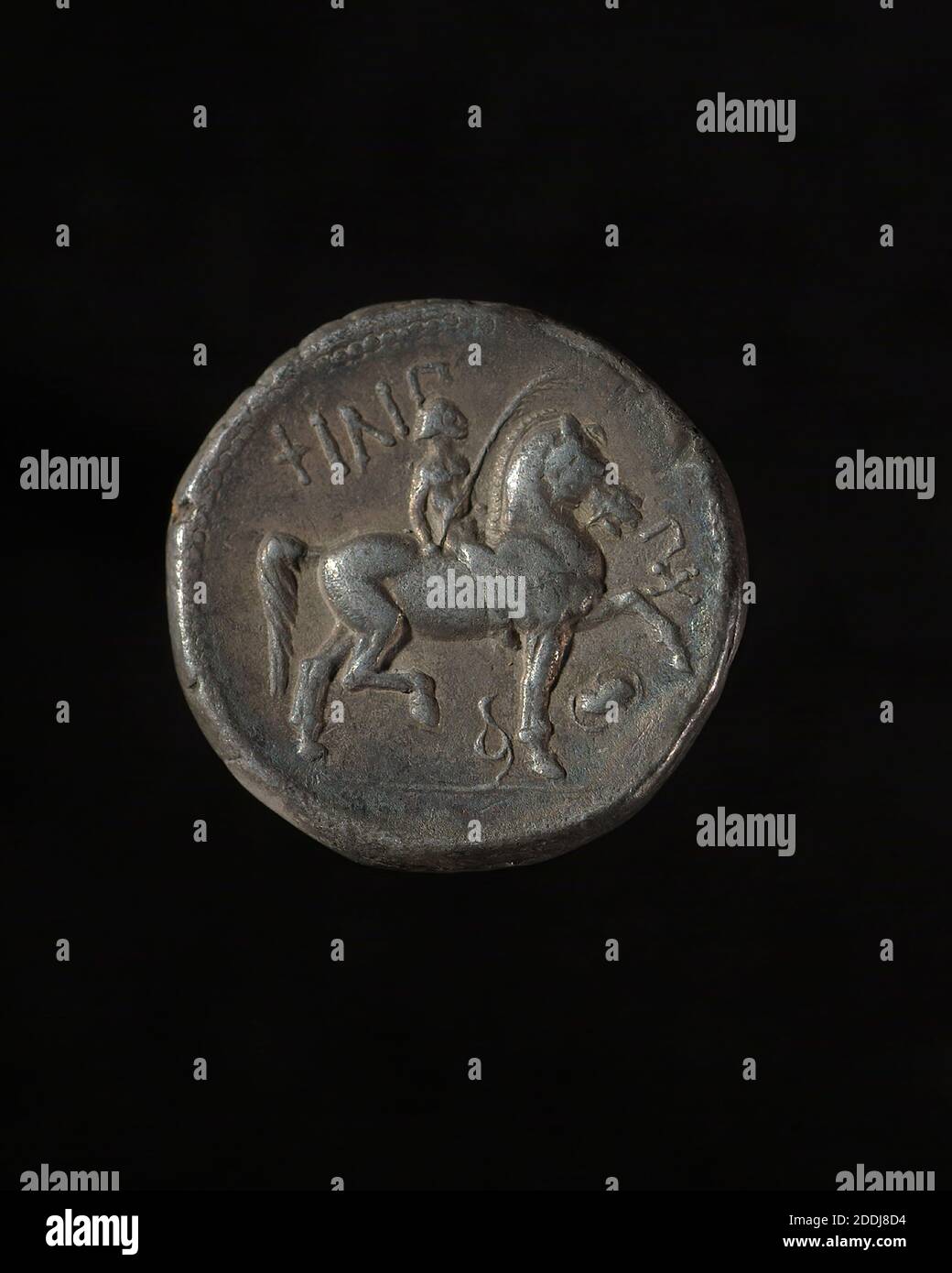Inverser la vue pièce, pièces anciennes et médiévales, Numismatique, animal, cheval, argent Banque D'Images