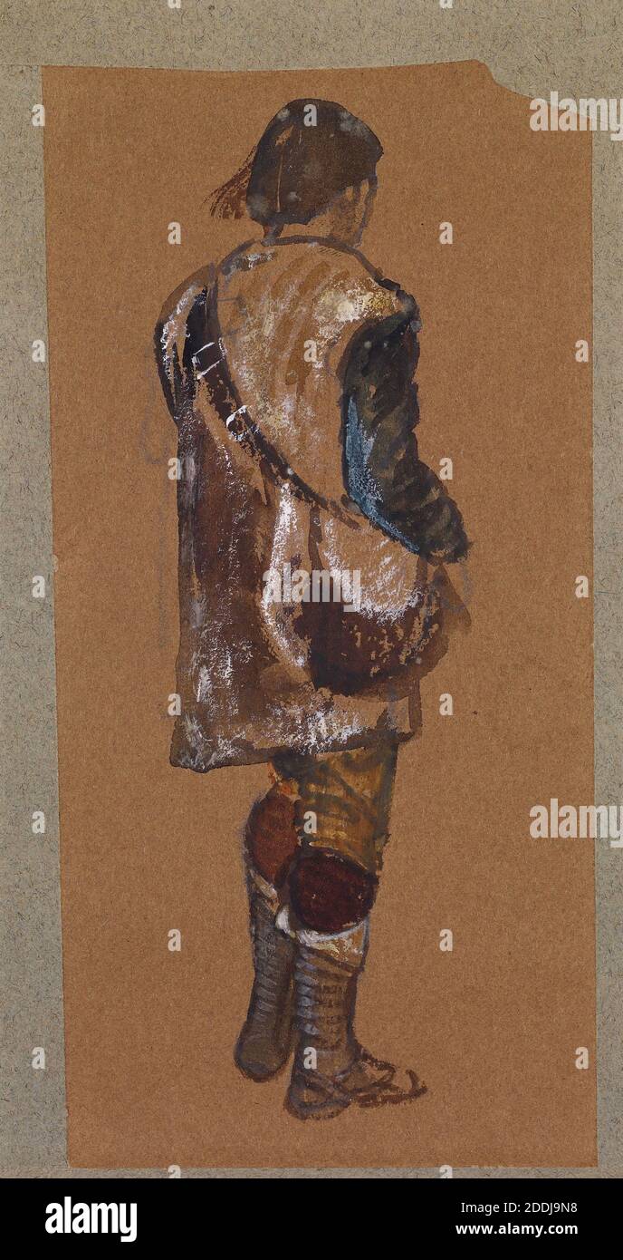 Homme, Etude du petit garçon paysan italien du Sud, 1860-1862 artiste: Edward Burne-Jones, mouvement artistique, pré-Raphaelite, dessin, aquarelle, Homme, œuvres sur papier Banque D'Images