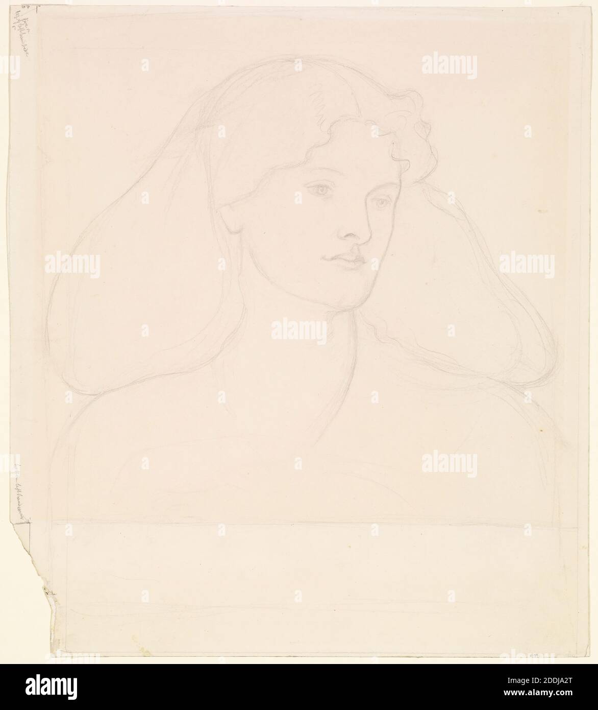 Portrait d'Annie Miller, 1860 Dante Gabriel Rossetti, dessin, crayon, croquis, Portrait, Femme, cheveux Banque D'Images