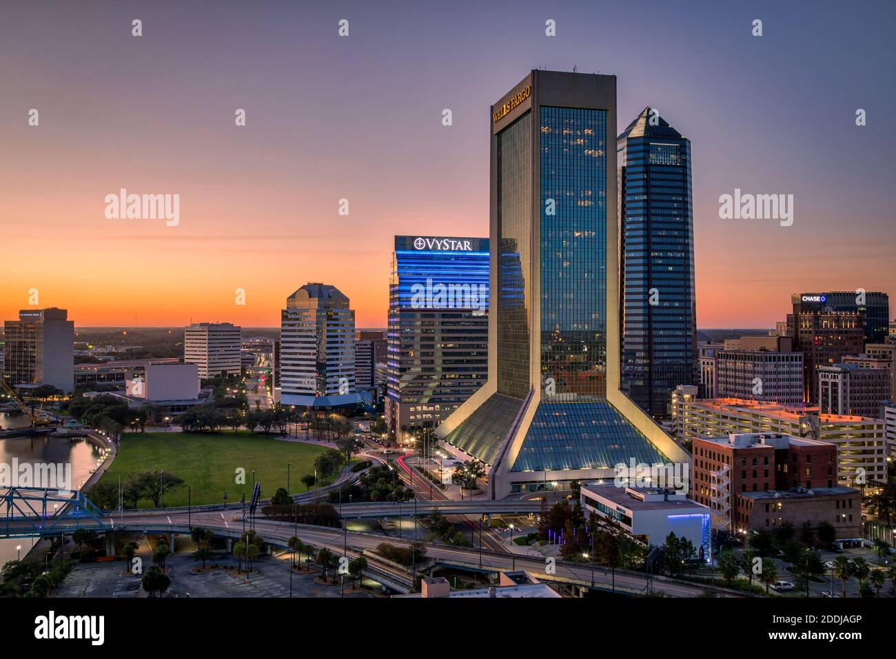 Le centre-ville de Jacksonville Banque D'Images